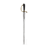 A French hunting hanger with a gold-plated container, 18th century