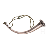 A German silver hunting horn, circa 1800