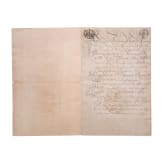Friedrich II of Prussia &ndash; a hand-signed patent to Capitain for Carl Friedrich von Arensdorff, dated 1743