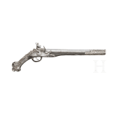 A pair of silver-mounted Balkan Turkish flintlock pistols, circa 1830