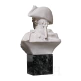 Frederick the Great - a white marble bust on a dark marble base