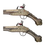 A fine pair of Ottoman silver-mounted flintlock pistols, dated 1849