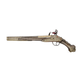 A fine pair of Ottoman silver-mounted flintlock pistols, dated 1849