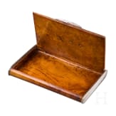 Kaiser Wilhelm II &ndash; a gold and silver-mounted presentation cigarette case of bird's eye maple