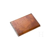 Kaiser Wilhelm II &ndash; a gold and silver-mounted presentation cigarette case of bird's eye maple