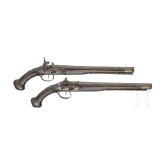 A pair of North African miquelet flintlock pistols, circa 1800