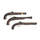 Three oriental percussion pistols, second half of the 19th century.