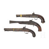 Three oriental percussion pistols, second half of the 19th century.
