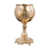 Kaiser Wilhelm II, a small gilt silver chalice set with gold coins commemorating the Year of the Three Emperors, Wagner & Sohn in Berlin, 1888