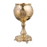 Kaiser Wilhelm II, a small gilt silver chalice set with gold coins commemorating the Year of the Three Emperors, Wagner & Sohn in Berlin, 1888