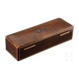 Empress Auguste Viktoria (1858 - 1921) - a splendid leather casket with two enclosed leather gloves