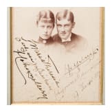 Maria Theresa and Wilhelm von Hohenzollern &ndash; autographed wedding photograph in a velvet frame, dated 27 June 1889