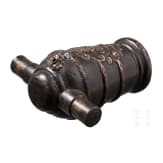 An Italian bronze minature mortar, 17th century