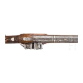 A fine silver-mounted Miquelet rifle with an Ottoman barrel, ca. 1760