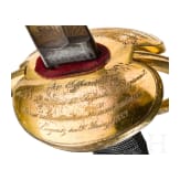 An old-style sword for Prussian infantry officers as an officer's gift, dated 1853