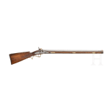 A German flintlock gun with rotating barrels, circa 1780
