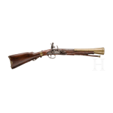 An Italian or South French flintlock blunderbuss with folding shaft, circa 1800