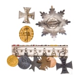 A visor cap for officers of the Jaeger battalions and some medals