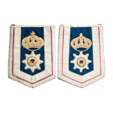 A pair of textile saddle parts for troopers of the Guard Cuirassier Regiment, dated 1871