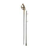 A Prussian cuirassier's sword M 54 with Damascus blade, for officers