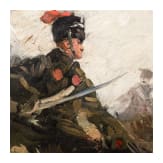 Theodor Rocholl (1854 - 1933), Preu&szlig;ische Husaren greifen an, datiert 1910