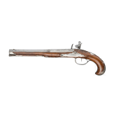 A silver-mounted flintlock pistol by Wenzel Spazierer in Vienna, circa 1750