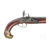 A fine Carlsbad flintlock pistol with bird's head stock, circa 1760