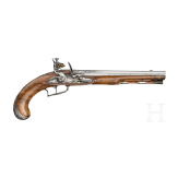 A fine silver mounted flintlock pistol by I.H. Rasch in Brunswick, ca. 1760