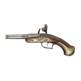 A Belgian flintlock travelling pistol, circa 1780