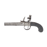 A pair of flintlock pocket pistols in a case, Archer in London, circa 1800