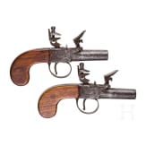 A pair of British flintlock pocket pistols, circa 1800