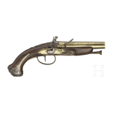 A silver-mounted flintlock pistol, circa 1820