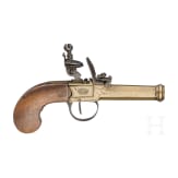 A brass flintlock pocked pistol, circa 1820