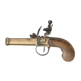 A brass flintlock pocked pistol, circa 1820