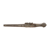 A silver-mounted flintlock pistol in 1760-style, late 20th century