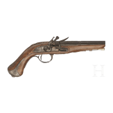 A silver-mounted flintlock pistol in the style of around 1760, end of 20th century