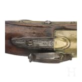A pair of percussion travel pistols in a case, Brunon in Caen, circa 1780