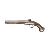 A pair of silver mounted percussion pistols, Antoine Gillier in St. &Eacute;tienne, circa 1790