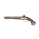A pair of silver mounted percussion pistols, Antoine Gillier in St. &Eacute;tienne, circa 1790
