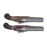 A pair of English percussion pistols by Henry Nock, London, circa 1800