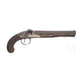 A cased pair of percussion pistols by Barber in Newark (GB), circa 1820