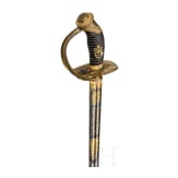Prunkvoller preu&szlig;ischer Damast-Geschenkdegen M 1889 f&uuml;r Offiziere, datiert 1890