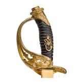 Prunkvoller preu&szlig;ischer Damast-Geschenkdegen M 1889 f&uuml;r Offiziere, datiert 1890
