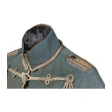 Feldgraue Attila, Sch&auml;rpe, M&uuml;tzenzubeh&ouml;r etc. eines Leutnants im K&ouml;niglich-S&auml;chsischen 2. Husaren-Regiment Nr. 19