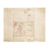 Historisch bedeutender Brief &uuml;ber eine Reise mit Eisenbahn 1837 von Leipzig &uuml;ber N&uuml;rnberg nach Basel
