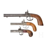 Drei Perkussionsterzerole, deutsch, um 1840
