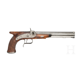 A percussion target pistol in the style of around 1850, circa 2000
