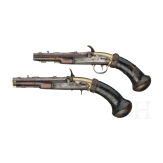 A remarkable pair of air pistols, Girandoni system by St&ouml;rmer of Herzberg, circa 1820