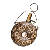A ring-shaped powder flask with bone inserts, Bohemian/Silesian, mid-17th century
