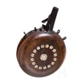 A round powder flask with bone inserts, Bohemian/Silesian, mid-17th century